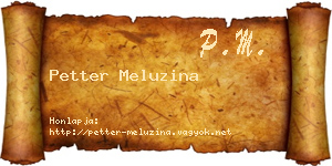 Petter Meluzina névjegykártya